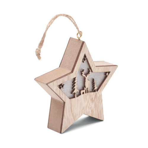 Gwiazda z MDF z lampką Drewna CX1527-40 (2)