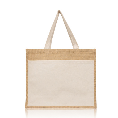 Torba z juty z kieszenią z bawełny 100% / SunSet Natural IP31114080 (1)