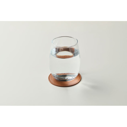 Okrągła podkładka z PU Brazowy MO2616-01 (2)