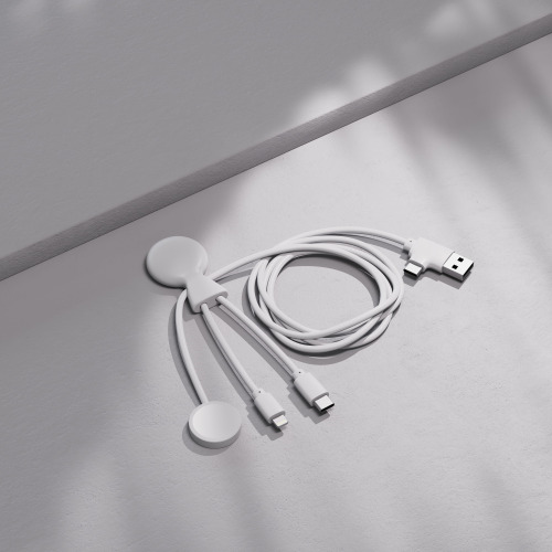 Xoopar Mr. Bio Long, wielofunkcyjny kabel do Apple i Samsung Watch,1 metr Biały LT41031-N0001 (3)