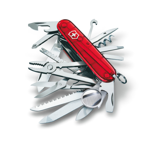 Scyzoryk SwissChamp transparentny Victorinox Czerwony 16795T65 (3)