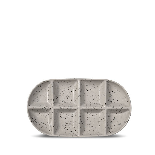 Talerz do serwowania DITTE, duży, szary/czarny Czarny 5018654- 