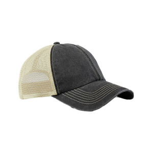 Czapka Trucker Bawełniana z Siatka - Vintage Black & Stone