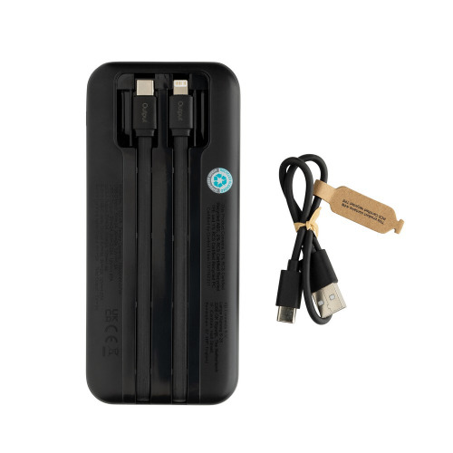 Power bank 10000 mAh ze zintegrowanymi kablami Turbopack Czarny P322.5801 (2)
