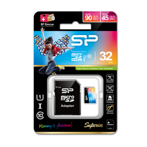 Karta microSD Superior UHS-1 Silicon Power z Adapterem Czarny EG 008803 16GB (1)