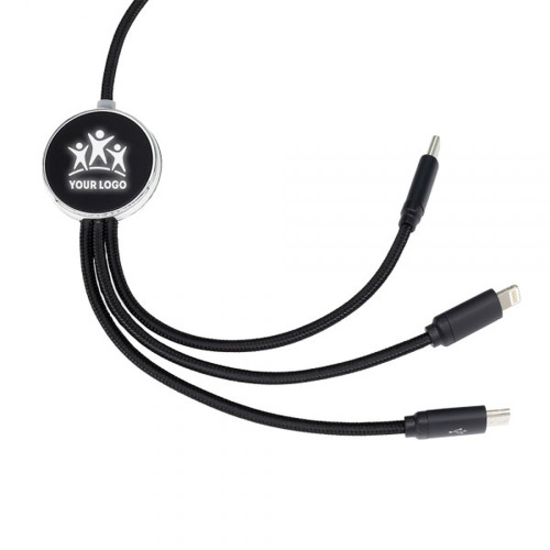 Długi kabel 3w1 z podświetlanym logo, W201TG Czarny EG053403 (5)