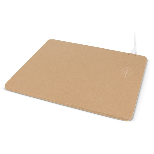 Podkładka pod mysz z bezprzewodową ładowarką z papieru z recyklingu Naturalny LT95656-N0094 