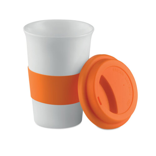 Ceramiczny kubek z przykrywką pomarańczowy MO7683-10 (1)