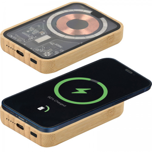 Power bank 5000 mAh z ładowarką indukcyjną Magsafe CONSTANCE Beżowy 3394913 (2)