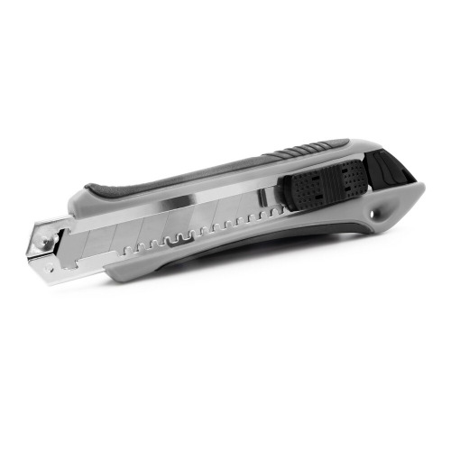 Nóż do tapet z mechanizmem zabezpieczającym, zapasowe ostrza w komplecie szary V7237-19 (1)