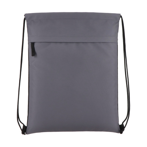 Torba ze sznurkiem z powlekanego PU R-PET 600D, wymiary 33 x 42 cm Szary LT91394-N0061 (1)