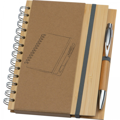 Notatnik A5 w linie z papieru z recyklingu FRANCESCA Brązowy 2890901 (4)