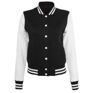 Bluza Bejsbolowa Damska Bawelniano Poliestrowa - Black & White