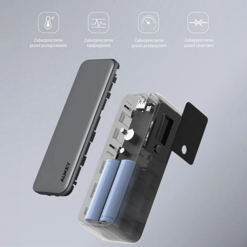 Power bank 27600 mAh, 140 W, Aukey Srebrny VAM15-32 (4)