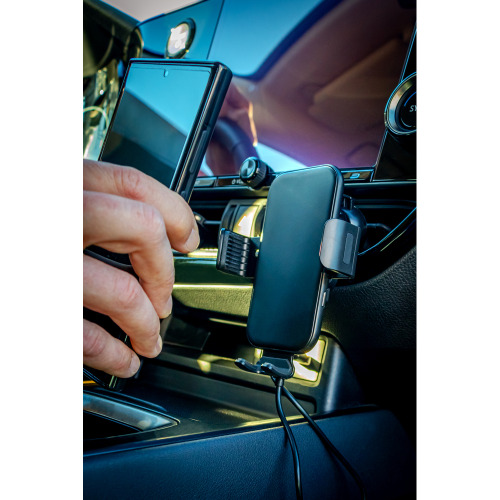 Samochodowy uchwyt do telefonu, ładowarka bezprzewodowa 15W | Skyler Czarny V0050-03 (9)