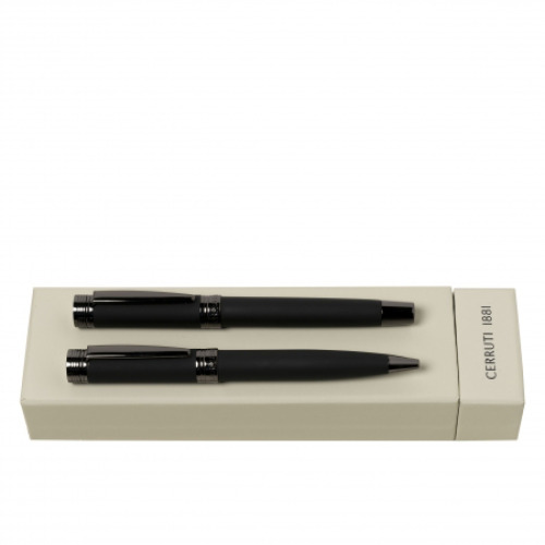 Zestaw upominkowy Cerruti 1881 długopis i pióro wieczne - NSG9142A + NSG9144A Czarny NPBP914A 