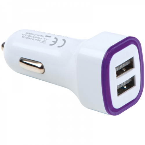 Ładowarka samochodowa USB FRUIT fioletowy 092812 (1)