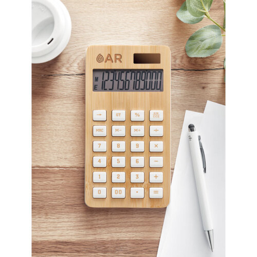 12-cyfrowy kalkulator, bambus drewna MO6216-40 (3)