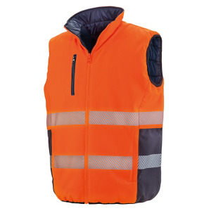 Kamizelka Dwustronna Miekka Odblaskowa - Fluorescent Orange & Navy