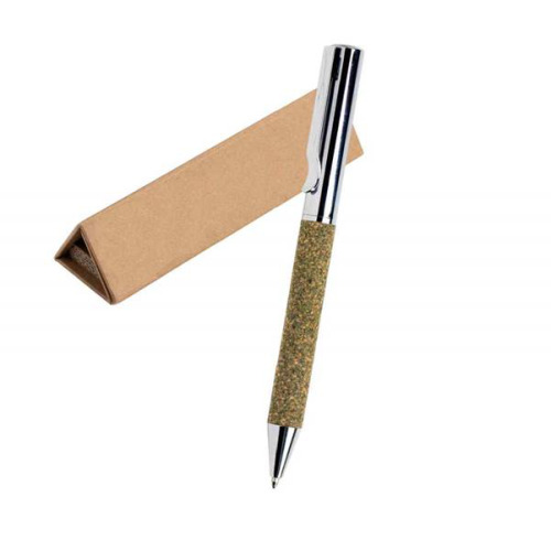 Długopis ekologiczny w kartonowym etui / Thevertia Srebrny IP13153890 