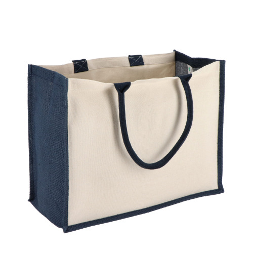Jutowo-bawełniana torba na ramię OEKO-TEX® 42,5 x 19 x 32 cm 320 g/m² Ciemnoniebieski LT95373-N0010 (1)