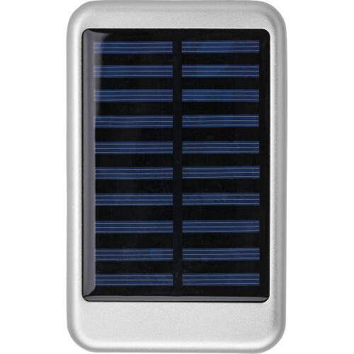 Power bank 4000 mAh, ładowarka słoneczna srebrny V0122-32 