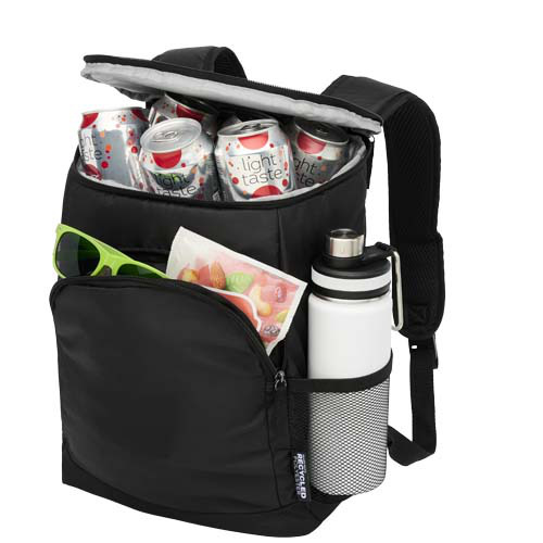 Plecak termoizolacyjny Chillpack na 18 puszek, z materiału z recyklingu z certyfikatem GRS, 16 l. Czarny 13013390 (3)