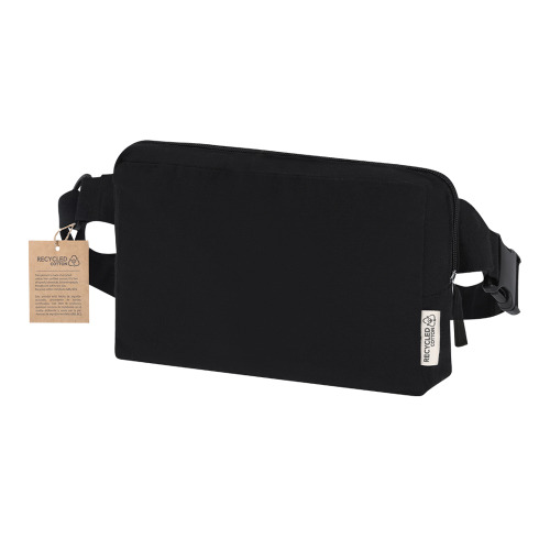 Saszetka zapinana w pasie z płótna z recyklingu Czarny VA659-03 (5)