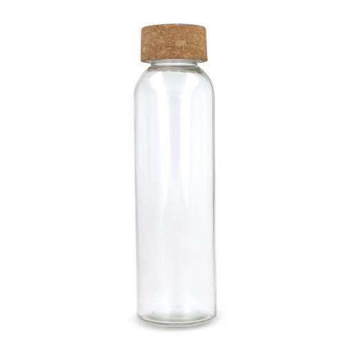 Szklana butelka z recyklingu z korkiem 500ml Transparentny LT98870-N0004 (2)