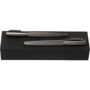 Zestaw upominkowy HUGO BOSS pióro kulkowe i pióro wieczne - HSY6032 + HSY6035 Szary