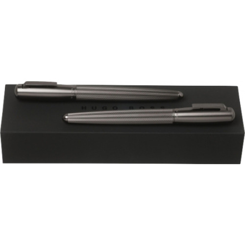 Zestaw upominkowy HUGO BOSS pióro kulkowe i pióro wieczne - HSY6032 + HSY6035 Szary HPPR603 