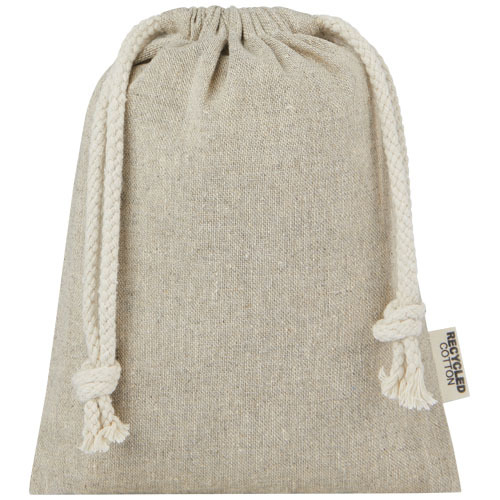 Pheebs torba na prezent z bawełny z recyklingu o gramaturze 150 g/m² i z certyfikatem GRS, mała o pojemności 0,5 l Naturalny melanż 12067006 (2)