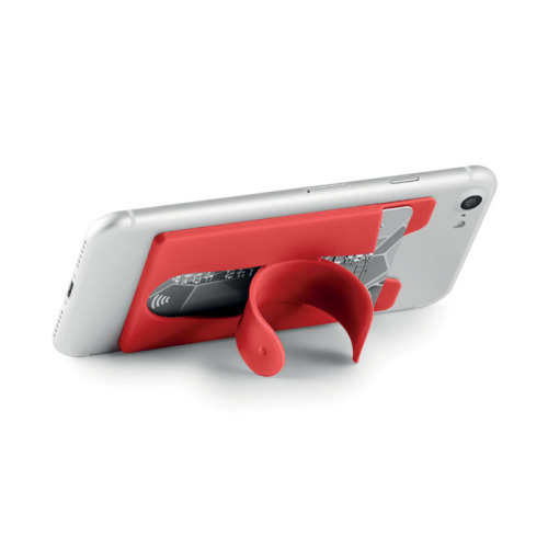 Silikonowy uchwyt na karty Czerwony MO9685-05 (1)