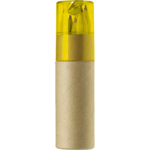 Zestaw kredek, temperówka żółty V6111-08 