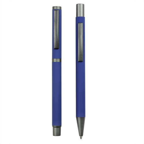 Zestaw piśmienny, długopis i pióro kulkowe granatowy V1957-04 (3)