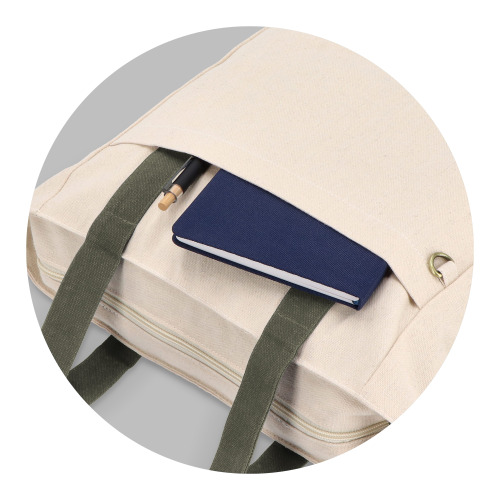 Torba Canvas InSideOut Reuuz 33 x 42 x 10 cm Ecru / Oliwkowa zieleń LT57116-N5443 (6)