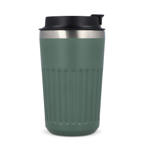 Termos na kawę ze stali nierdzewnej pochodzącej z recyklingu, 400 ml Oliwkowa zieleń LT98698-N0043 (8)