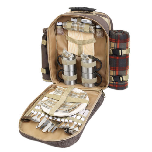 Luksusowy piknikowy plecak brązowy AR1470-01 (1)