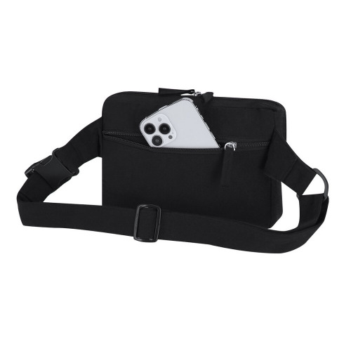 Saszetka zapinana w pasie z płótna z recyklingu Czarny VA659-03 (2)