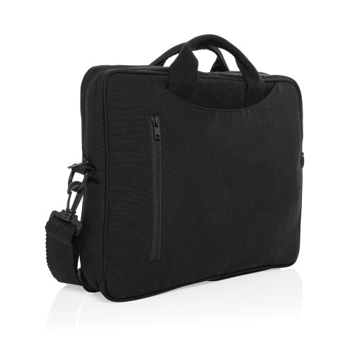 Torba na laptopa 15,4" AWARE™ Laluka, bawełna z recyklingu Czarny P732.111 
