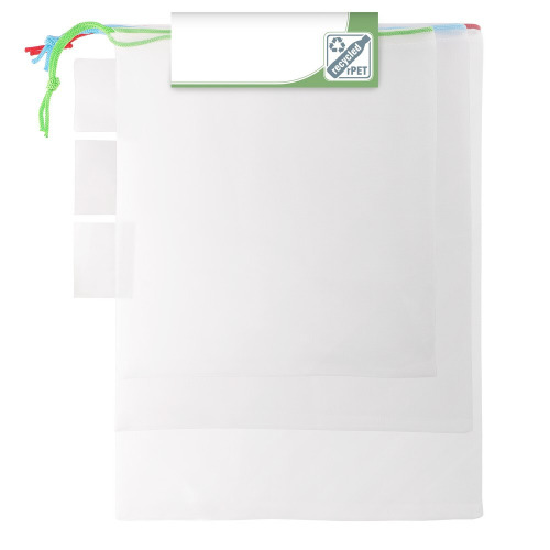 Zestaw woreczków na owoce i warzywa RPET, 3 szt. | Steven Biały V0783-02 (6)