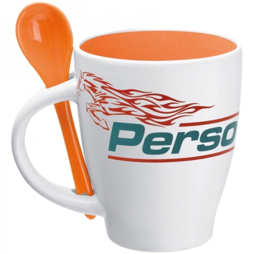 Zestaw do kawy ceramiczny PALERMO 250 ml pomarańczowy 509510 (5)