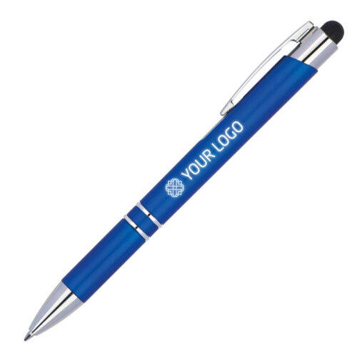 Długopis plastikowy touch pen z podświetlanym logo WORLD niebieski 089204 (6)