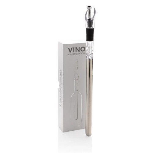 Schładzacz do wina Vino, nalewak z aeratorem srebrny P911.062 (5)