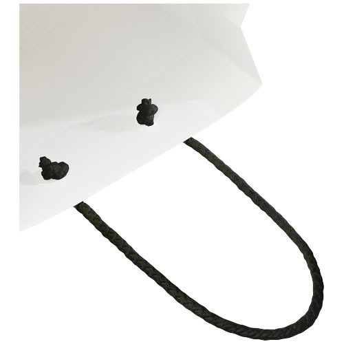 Ręcznie robiona torba z papieru integra z plastikowymi uchwytami – 18 x 9 x 23 cm Biały 1ZB00990 (5)