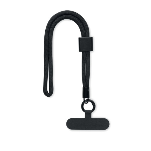 Smycz krótka do telefonu RPET Czarny MO2668-03 