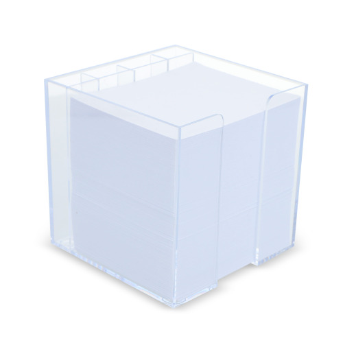 Blok 10x10x10cm w pudełku kostkowym z przegródkami na artykuły biurowe Transparentny LT91767-N0004 (2)