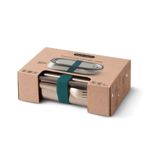 Duże pudełko śniadaniowe ze stali nierdzewnej 3 w 1 Black+Blum Zielony P439.0033 (14)