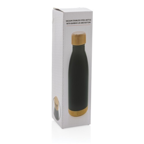 Butelka termiczna 700 ml, bambusowy element czarny P436.791 (8)