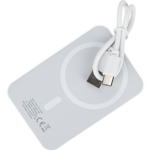 Power bank 5000 mAh z ładowarką indukcyjną WELS Biały 436606 (4)